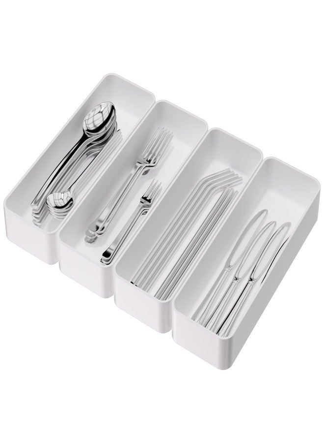 CHANCETSUI Stackable Utensil Organizer For Kitchen Flatware: Plastic Kitchen Cutlery Holder Trays, Cooking Silverware Storage For Drawer, Cabinets, Countertops Supplies - Image 1